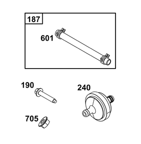 Fuel Supply Group Diagram and Parts List for 130G32-0161-H5 100000 - 19Z999 Briggs and Stratton Engine